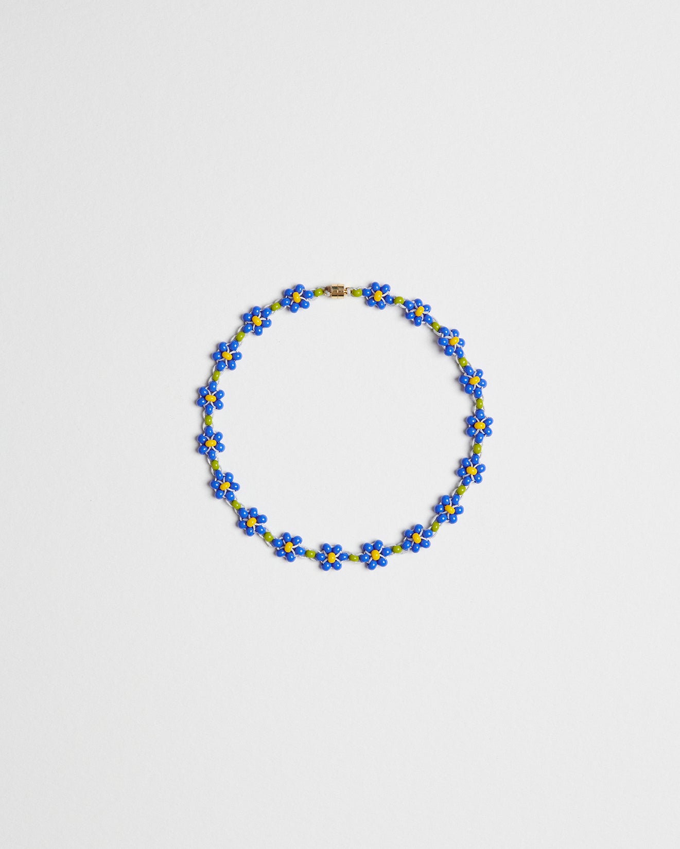 Cornflower Small Glass Beads Fleur Choker