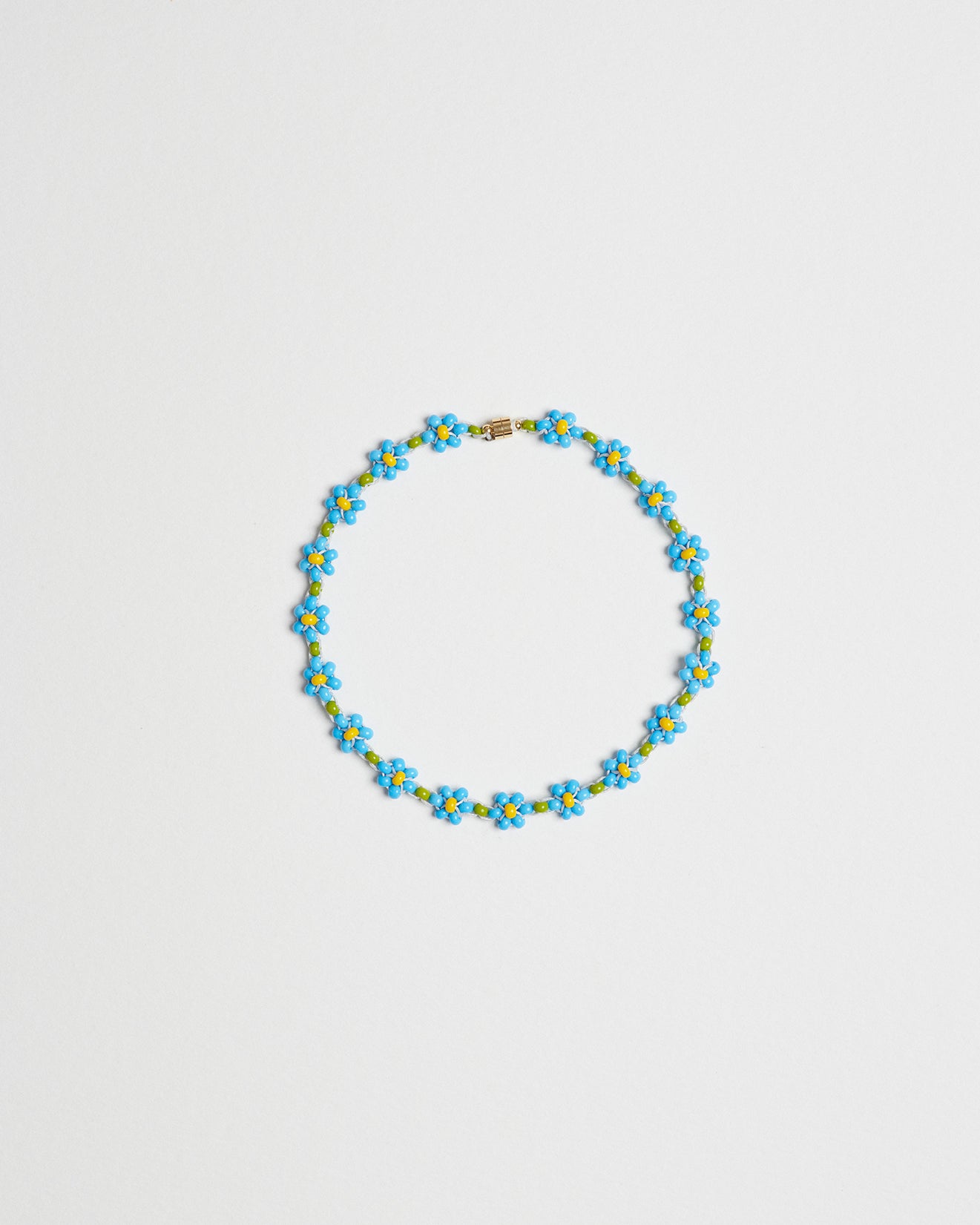 Azure Hyacinth Small Glass Beads Fleur Choker