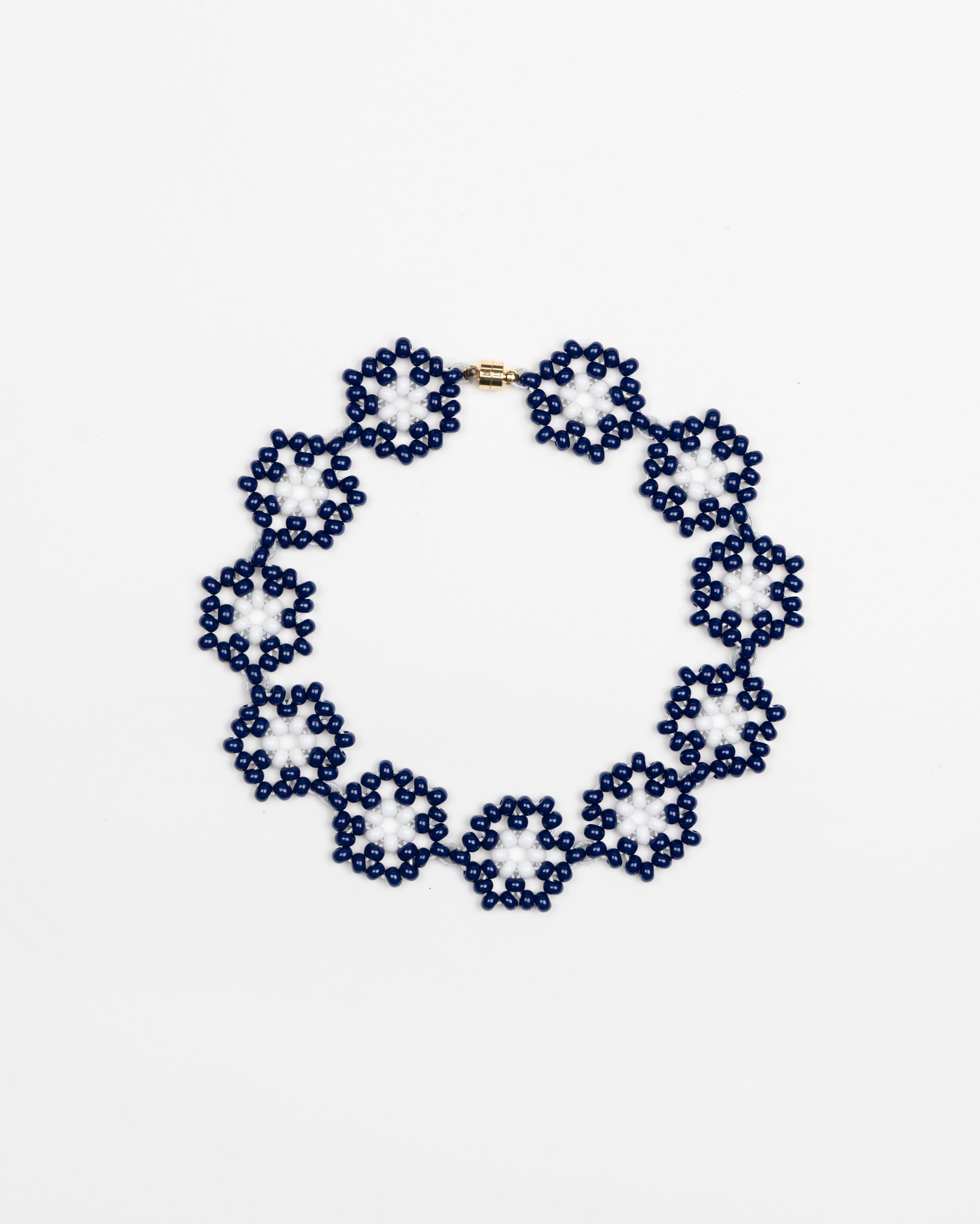 Blue Anemone Fleur Couronne Choker